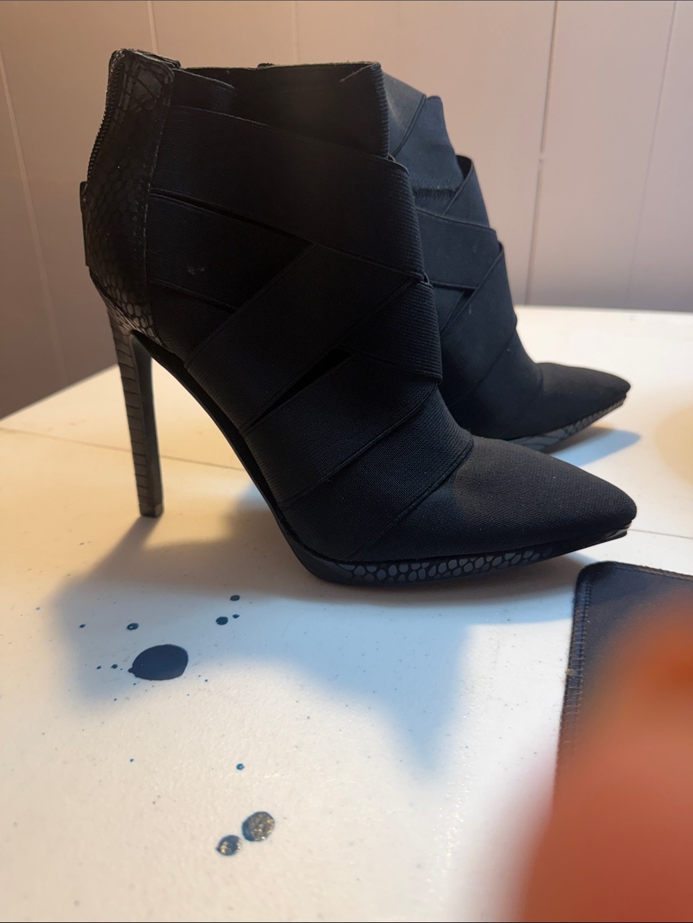 Jessica Simpson Black Pointed Stiletto Ankle Booties